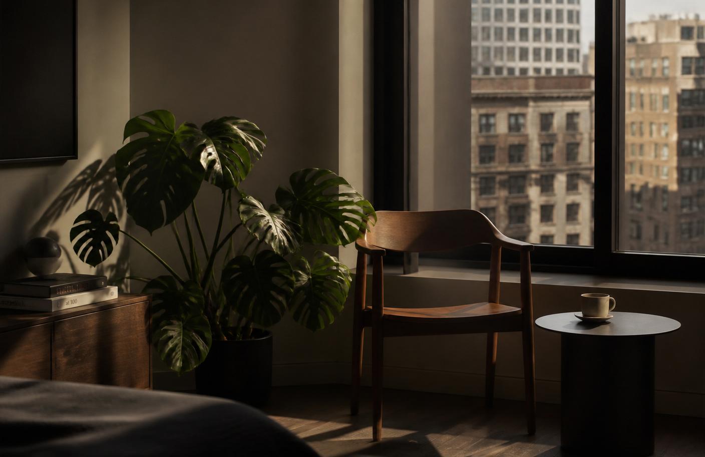 Sunlit apartment interior